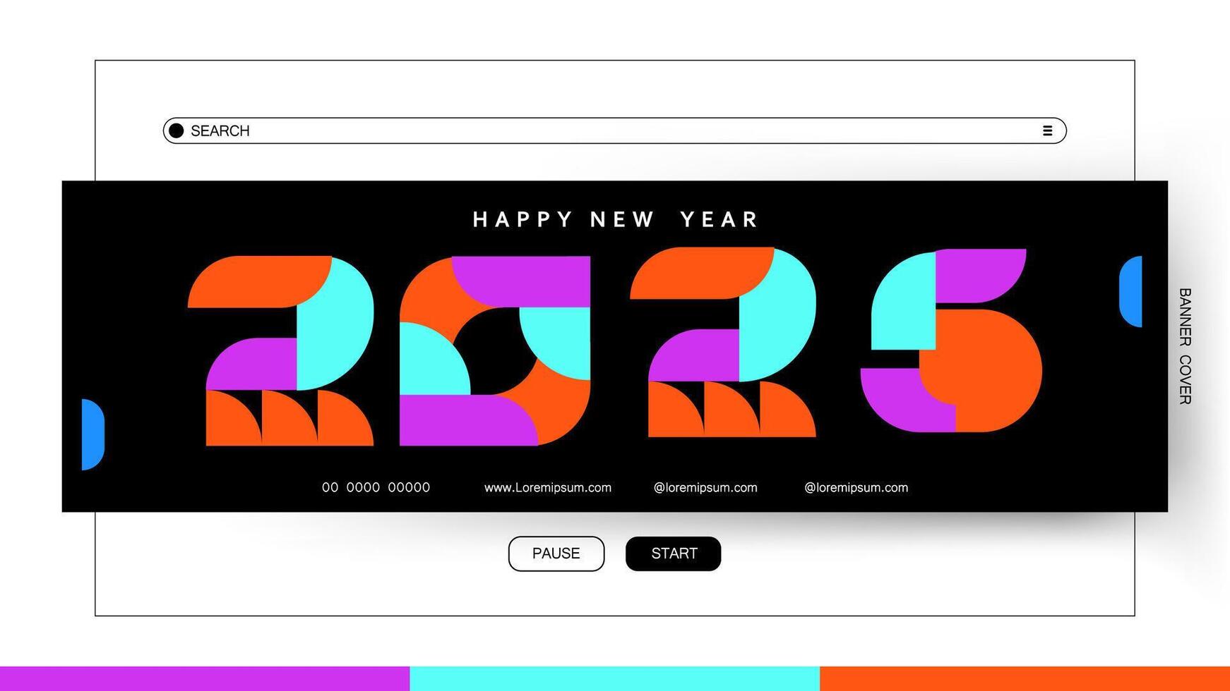 2025 Happy New Year geometric abstract design. vector