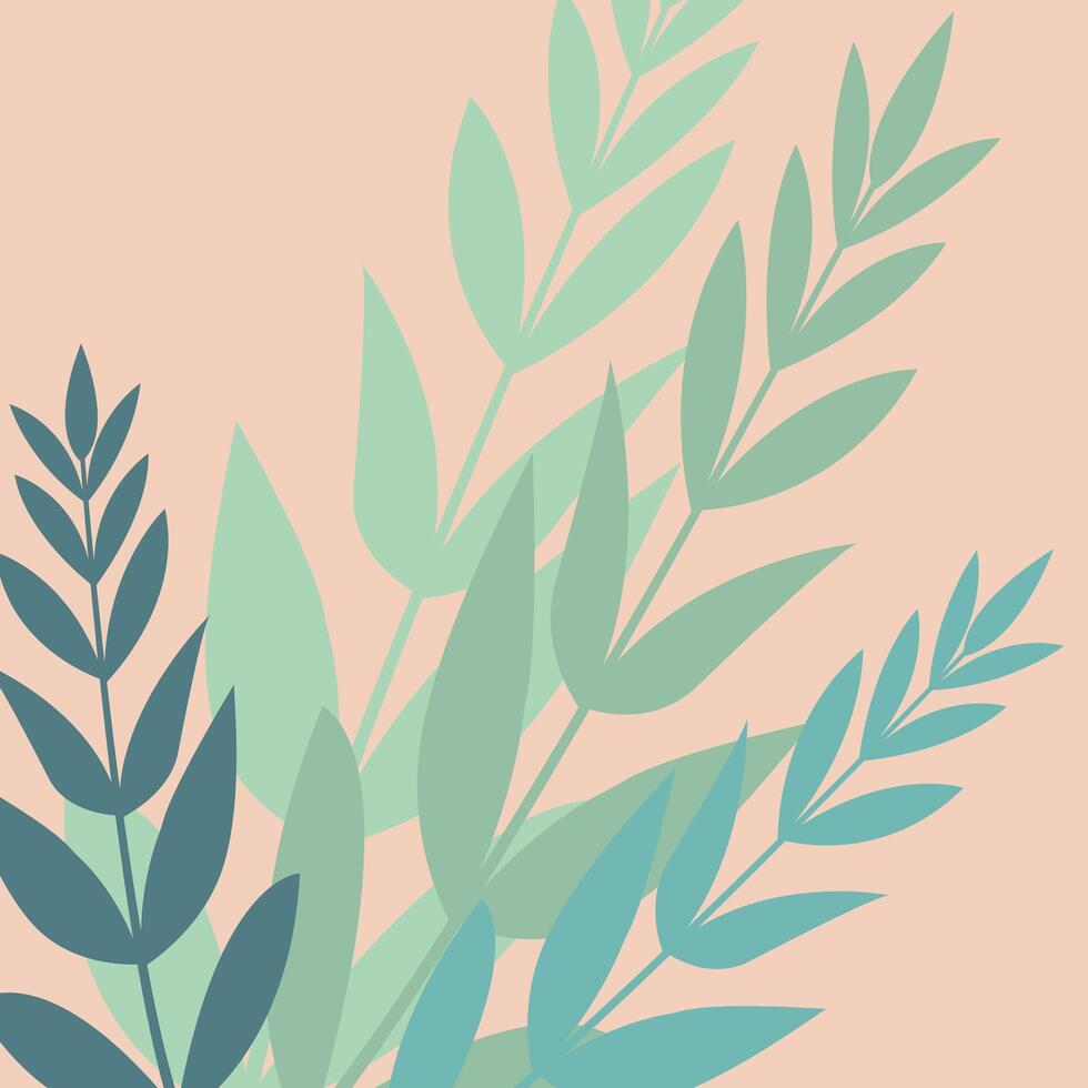 Cover design. Minimalism. Plants. Boho style. vector