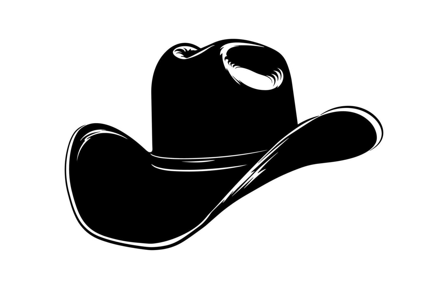 Cowboy Hat Silhouette isolated on a white background vector