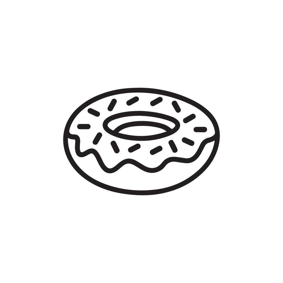 A donut is shown in a line drawing vector