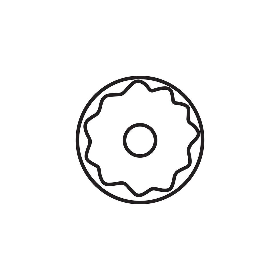 A donut icon in a line drawing vector