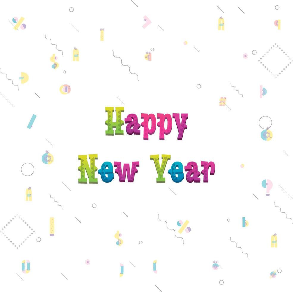 Happy New year coloerful design vector