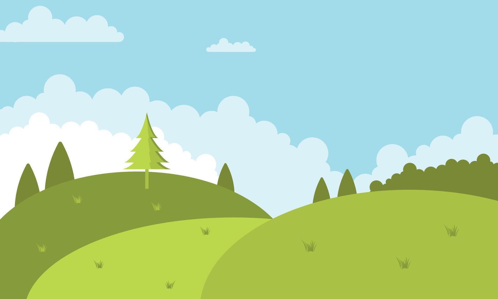 Nature landscape background illustration. Flat design style. EPS10 vector