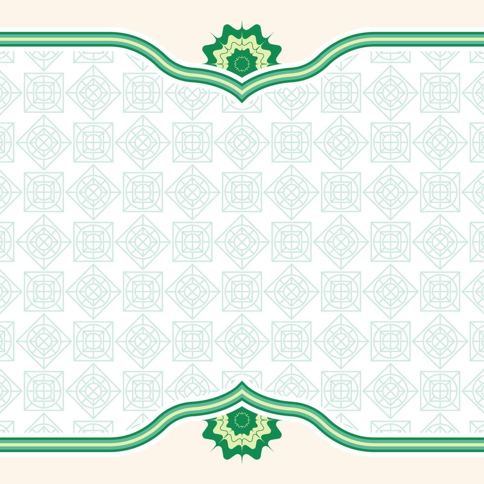 Islamic Banner Background with pattern green ornament vector