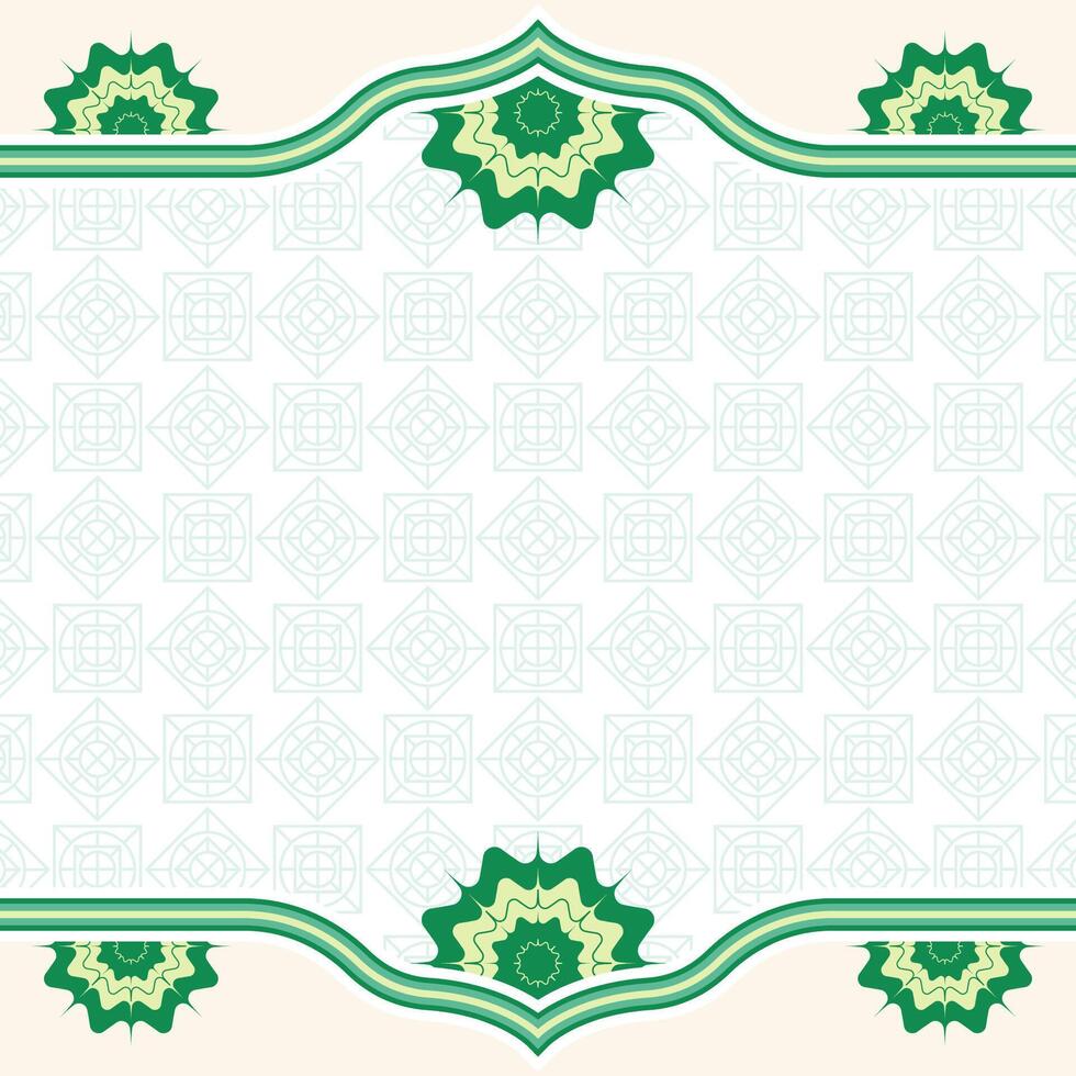 Simple Islamic Background with green floral ornament vector