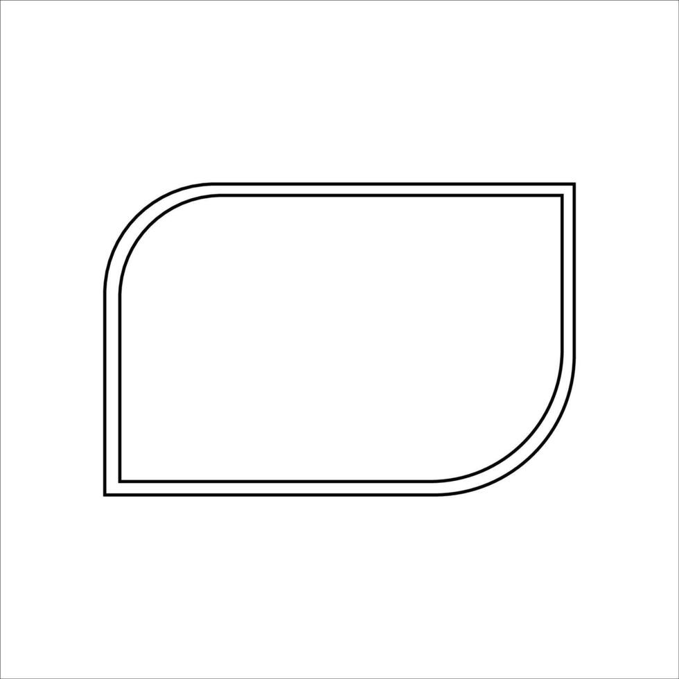 Frame a black and white outline of a square vector