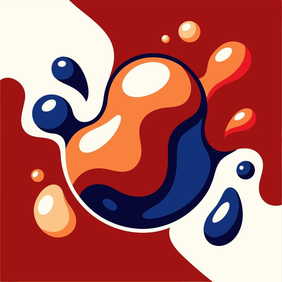 Abstract Fluid Art with Vibrant Colors and Dynamic Shapes vector
