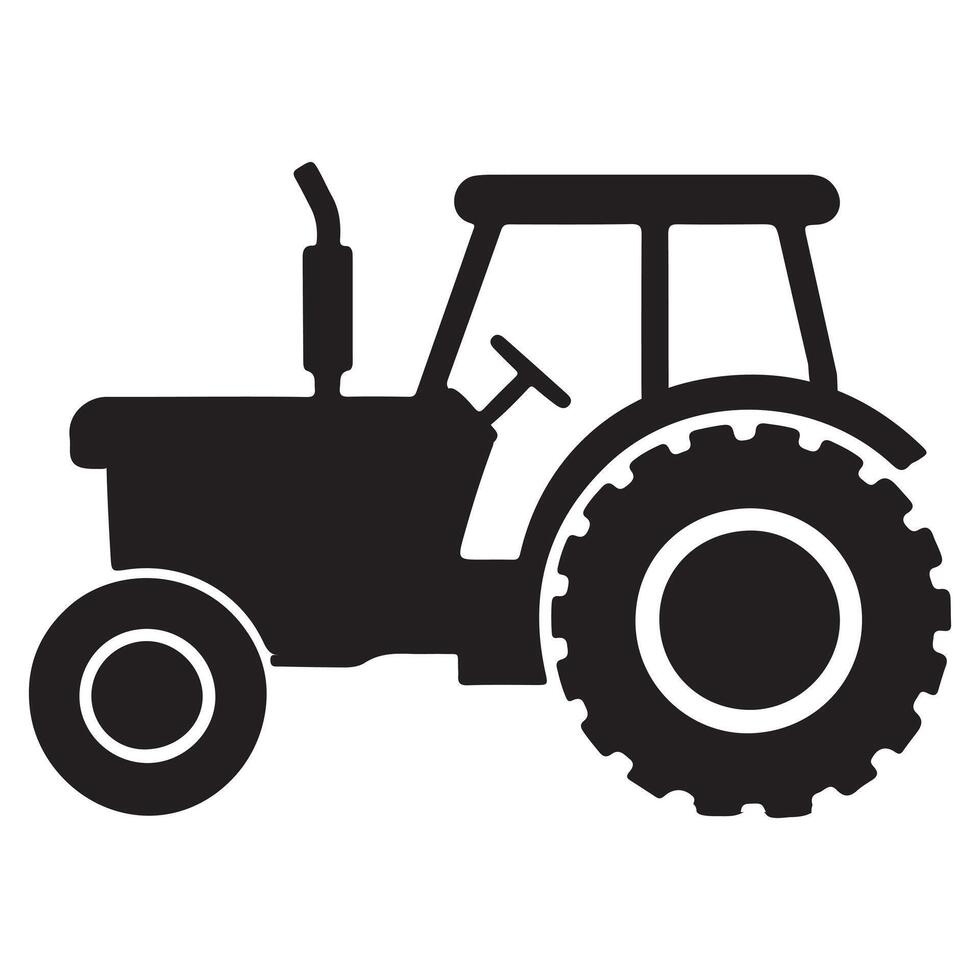 Premium Silhouette Tractor for Versatile Use vector