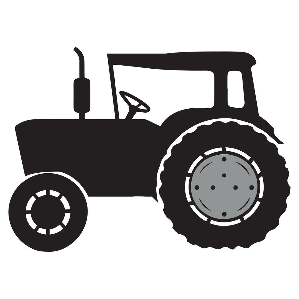 High-Quality Tractor Silhouette for Digital Projects vector