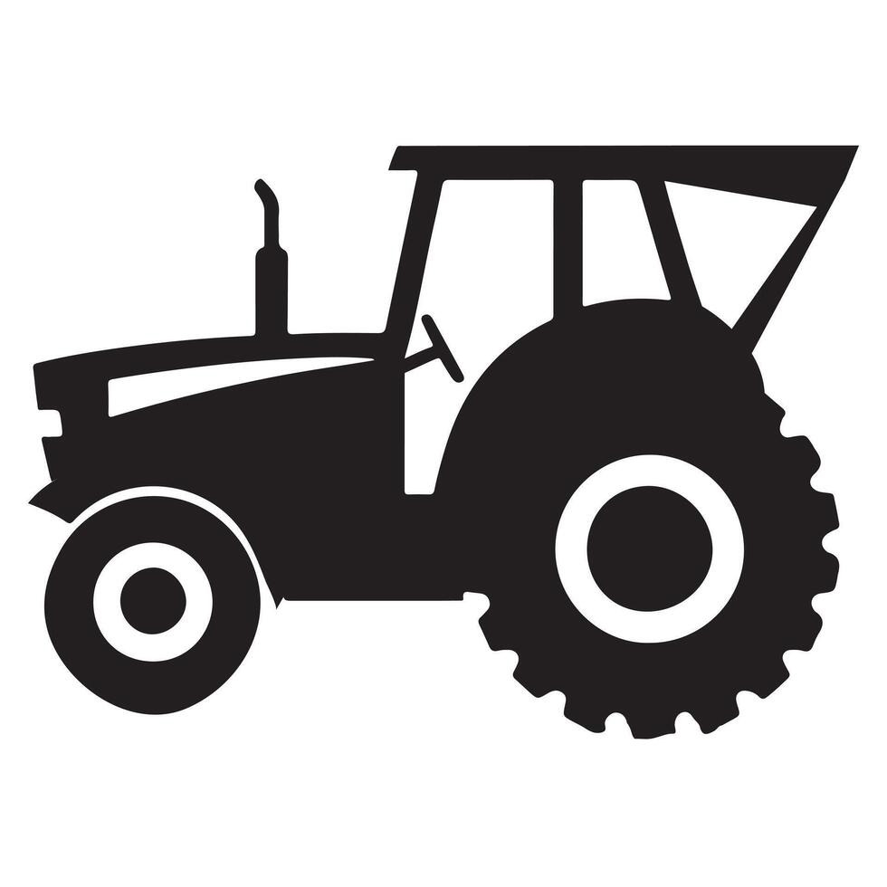 Modern Silhouette Tractor Icon for Designers vector