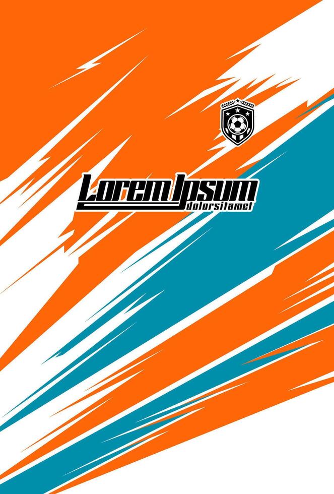 Abstract background for sports jersey pattern orange white tosca vector