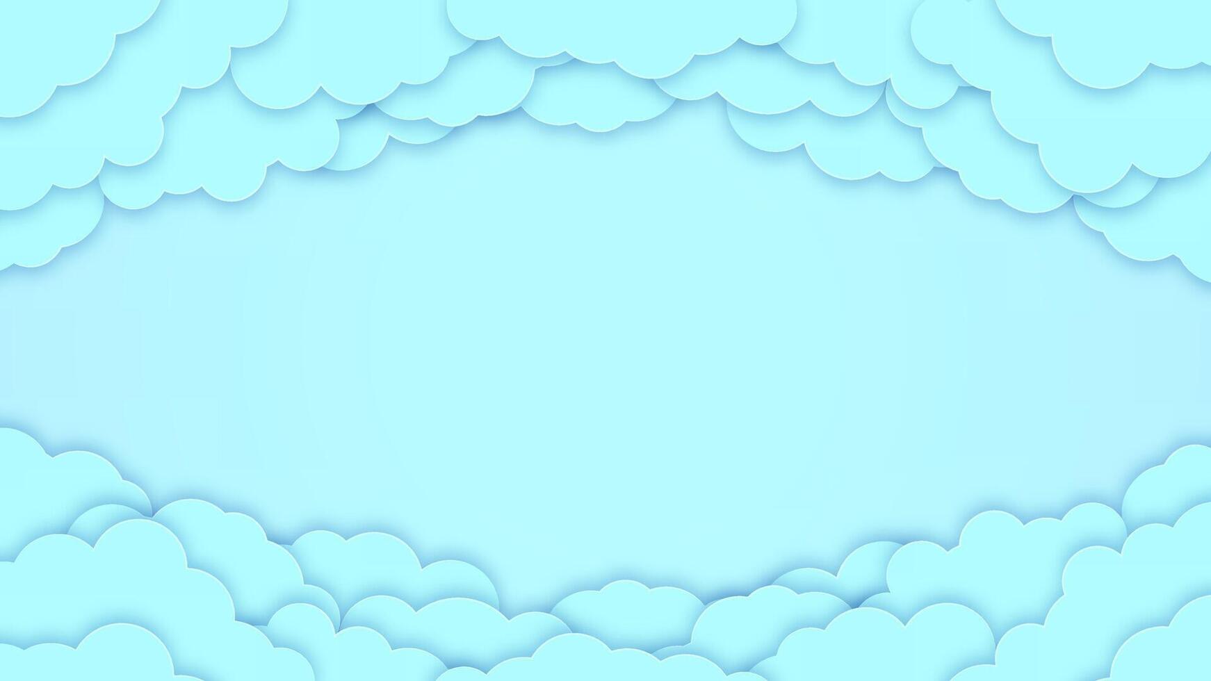 Happy Valentine's Day banner. Holiday blue background with hearts and clouds. Perfect design for greeting cards, posters, and flyers. vector
