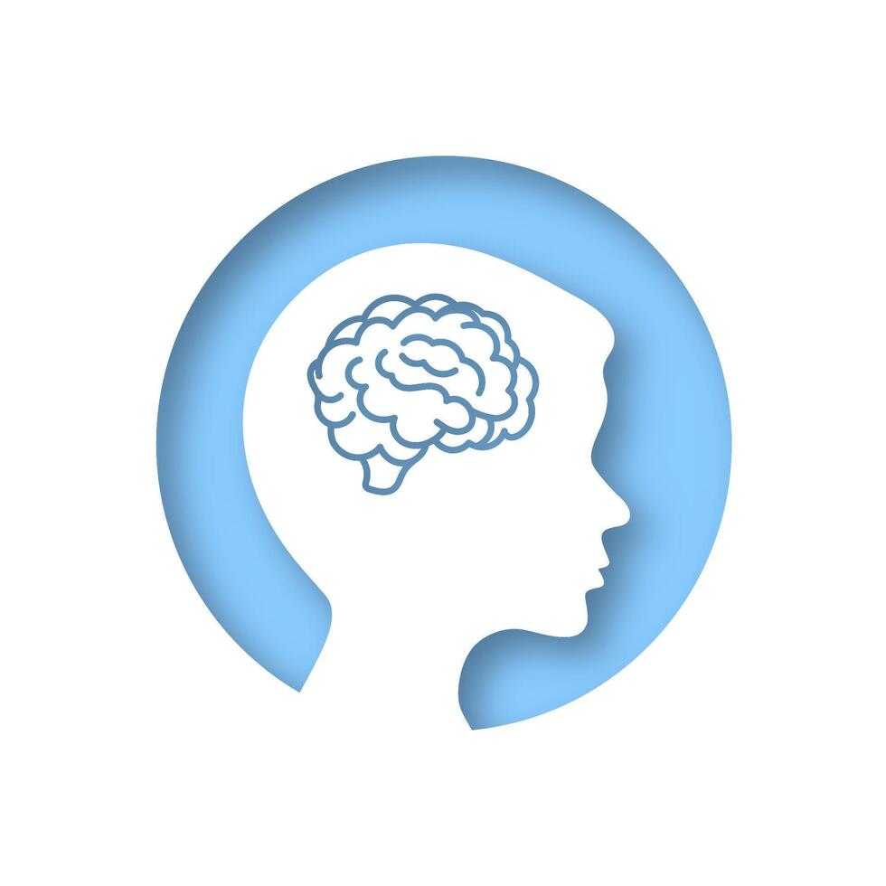 Brain boy head icon. Problem solving. The concept of brain activity. vector