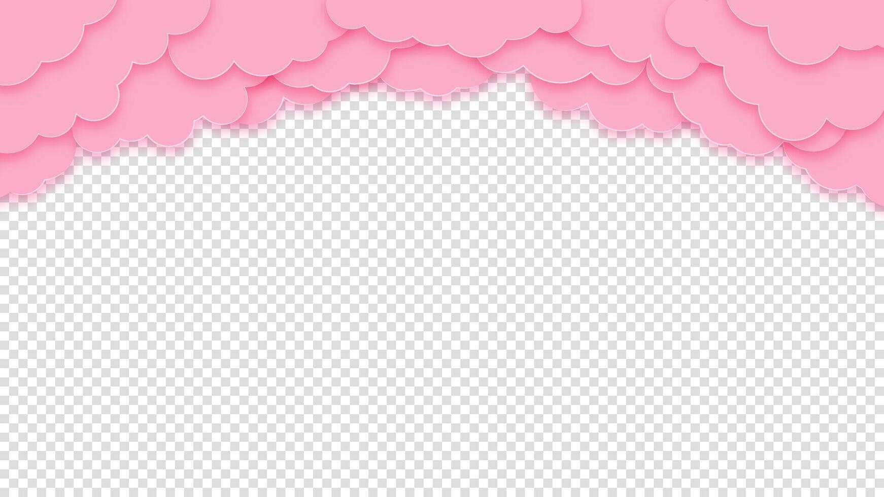 Romantic valentines day greeting card background with a pink banner, clouds, and nubes. Perfect for weddings, holidays, and celebrations. vector