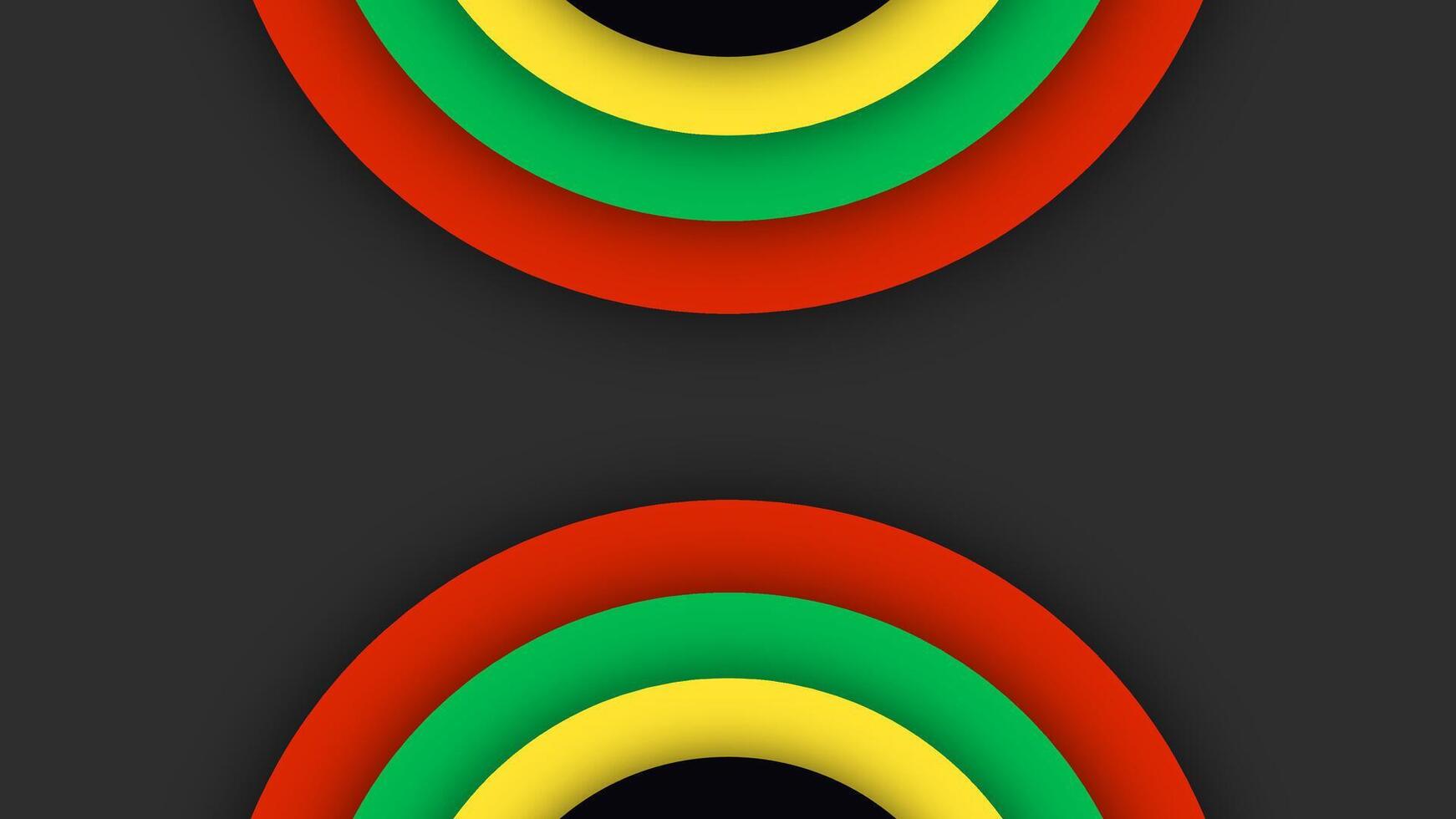 Black History Month abstract design. Lettering on red, yellow, green, and black circles representing equality and cultural achievements. vector