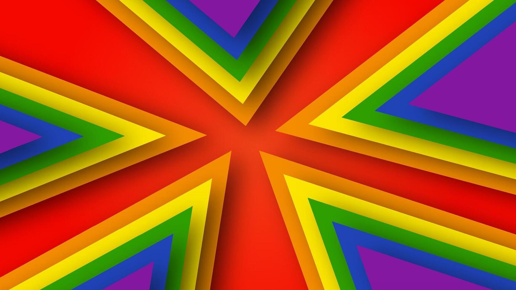 Background with rainbow color copy space for text. Abstract geometric red, orange, yellow, green, blue and purple lgbt color background. June LGBTQ Historical Pride Month. vector