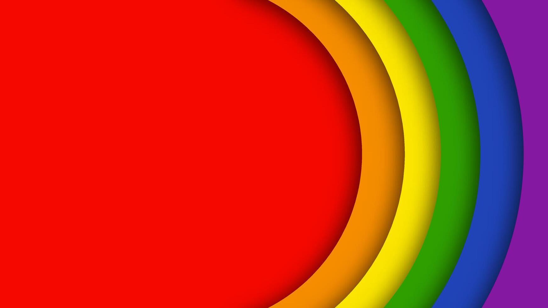 LGBTQ pride background featuring geometric rainbow circles in red, orange, yellow, green, blue, and purple. Vibrant and colorful design for Pride month celebrations. vector