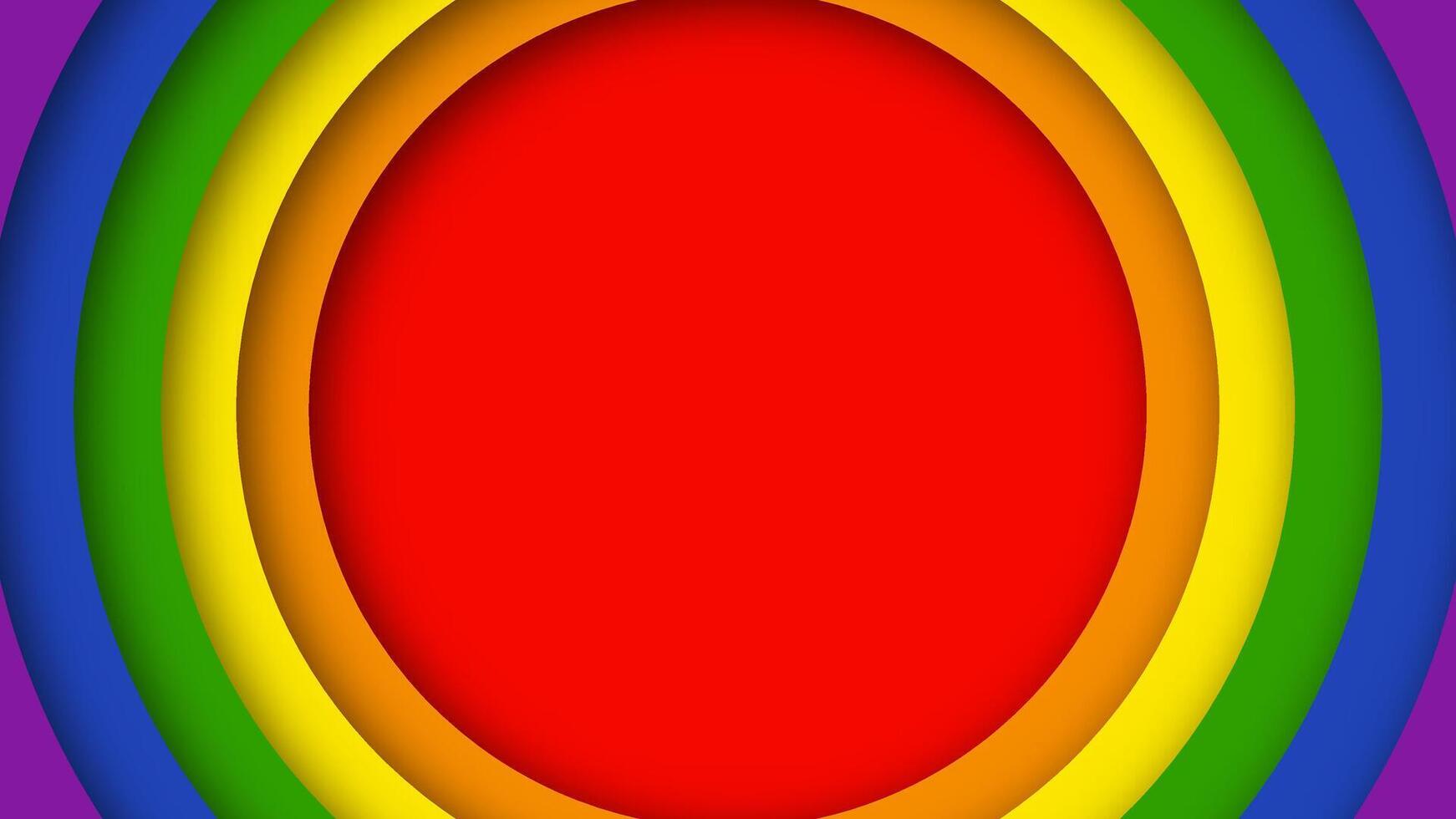Vibrant LGBTQ rainbow background with geometric red, orange, yellow, green, blue, and purple circles. Represents equality, love, and pride. vector