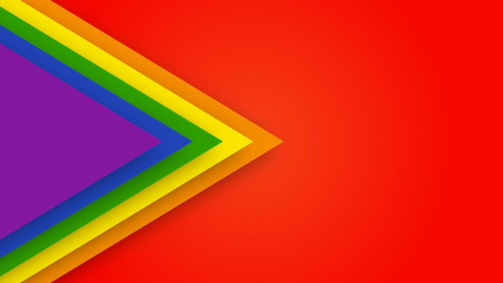 Abstract geometric red, orange, yellow, green, blue and purple lgbt color background. June LGBTQ Historical Pride Month. Background with rainbow color copy space for text. vector