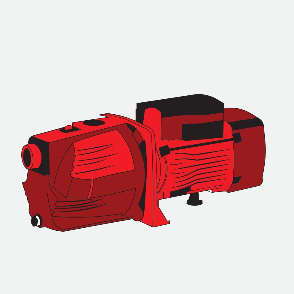 Colored flat style water pump dynamo system illustration vector
