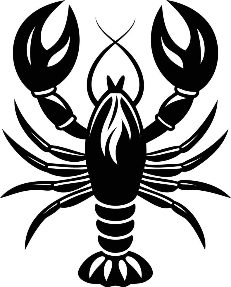 Lobster Silhouette Bold and Intricate Designs vector