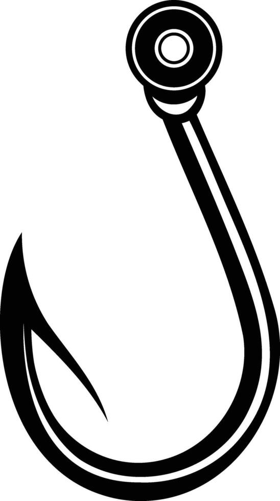 Fishing Hook Silhouette Classic and Functional Designs vector