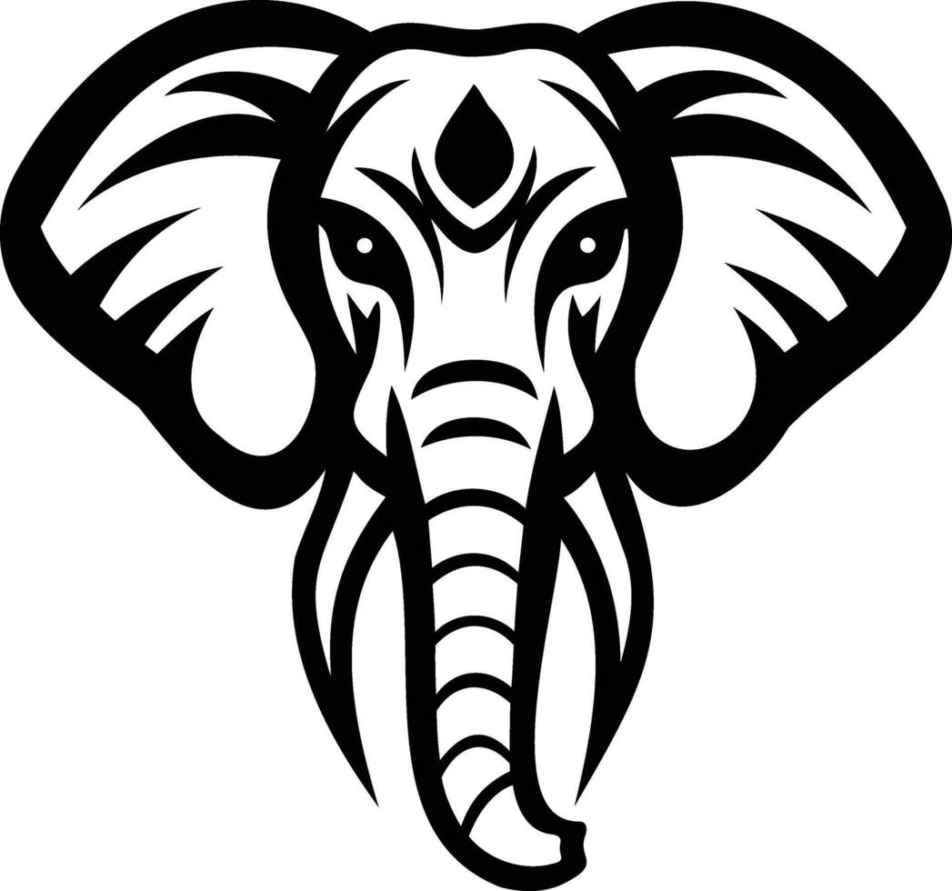 Elephant Head Silhouette Majestic and Powerful Designs vector