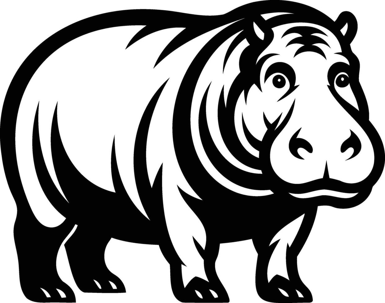 Hippopotamus Silhouette Majestic and Strong Designs vector