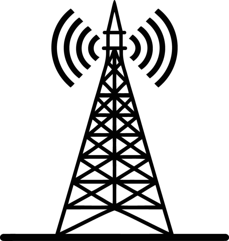 Transmitting Tower Silhouette Iconic and Striking Designs vector