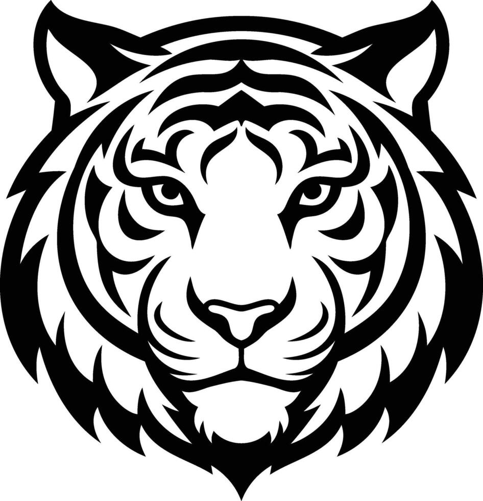 Tiger Head Silhouette Fierce and Powerful Designs vector