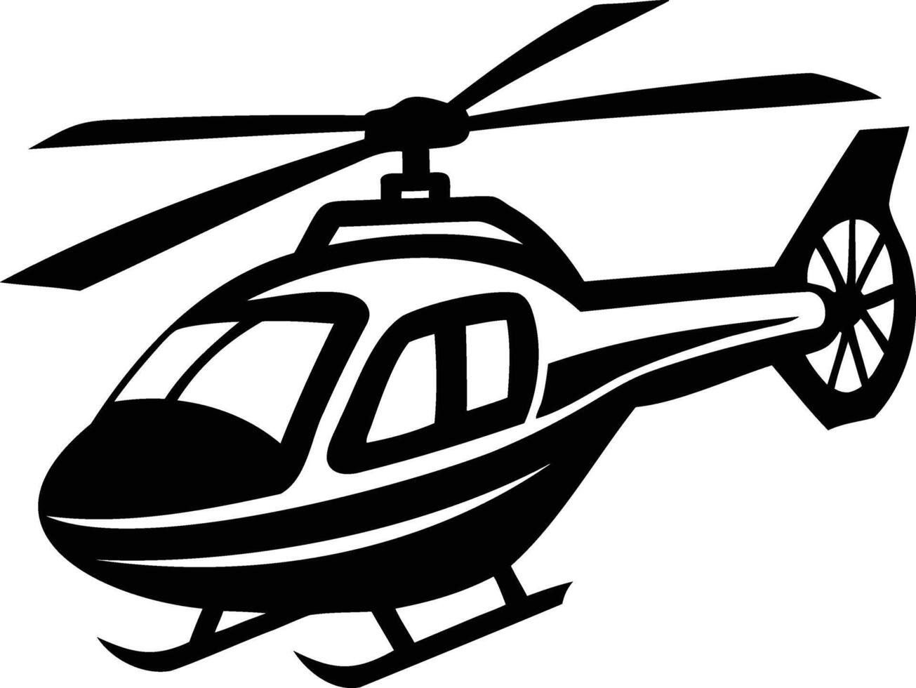Helicopter Silhouette Dynamic and Soaring Designs vector