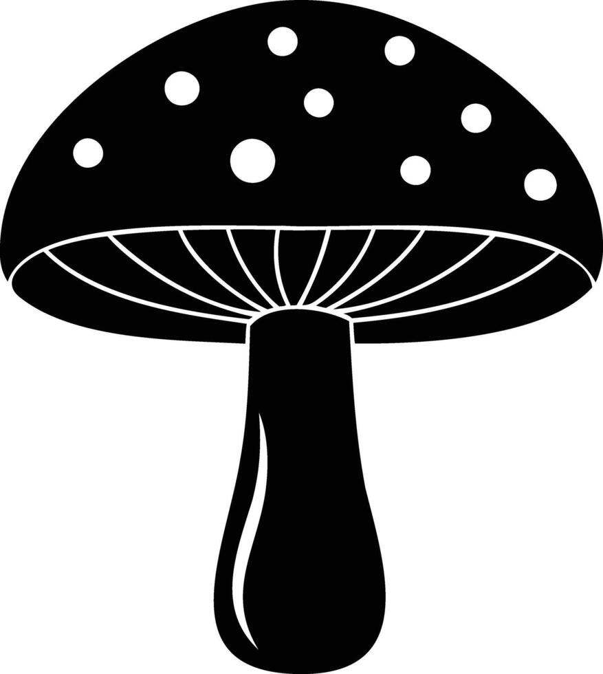 Mushroom Silhouette Organic and Whimsical Designs vector