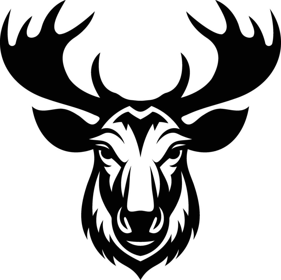 Moose Head Silhouette Majestic and Rugged Designs vector