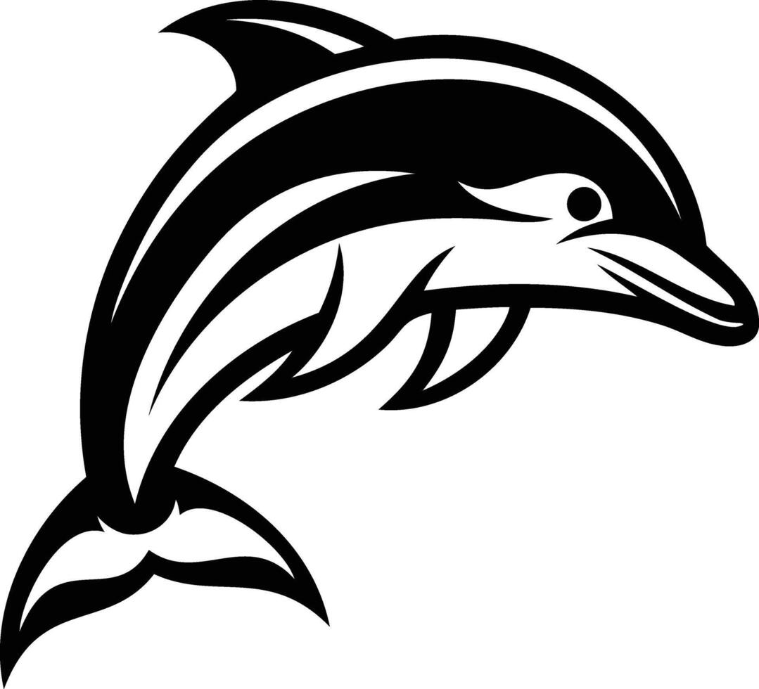 Dolphin Silhouette Graceful and Playful Designs vector