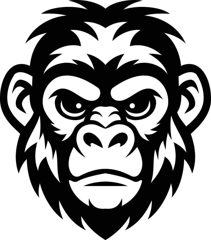 Monkey Head Silhouette Playful and Curious Designs vector