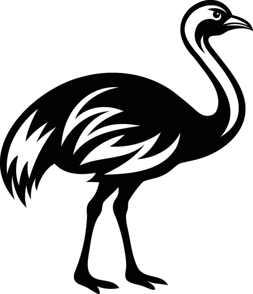 Ostrich Silhouette Bold and Elegant Designs vector