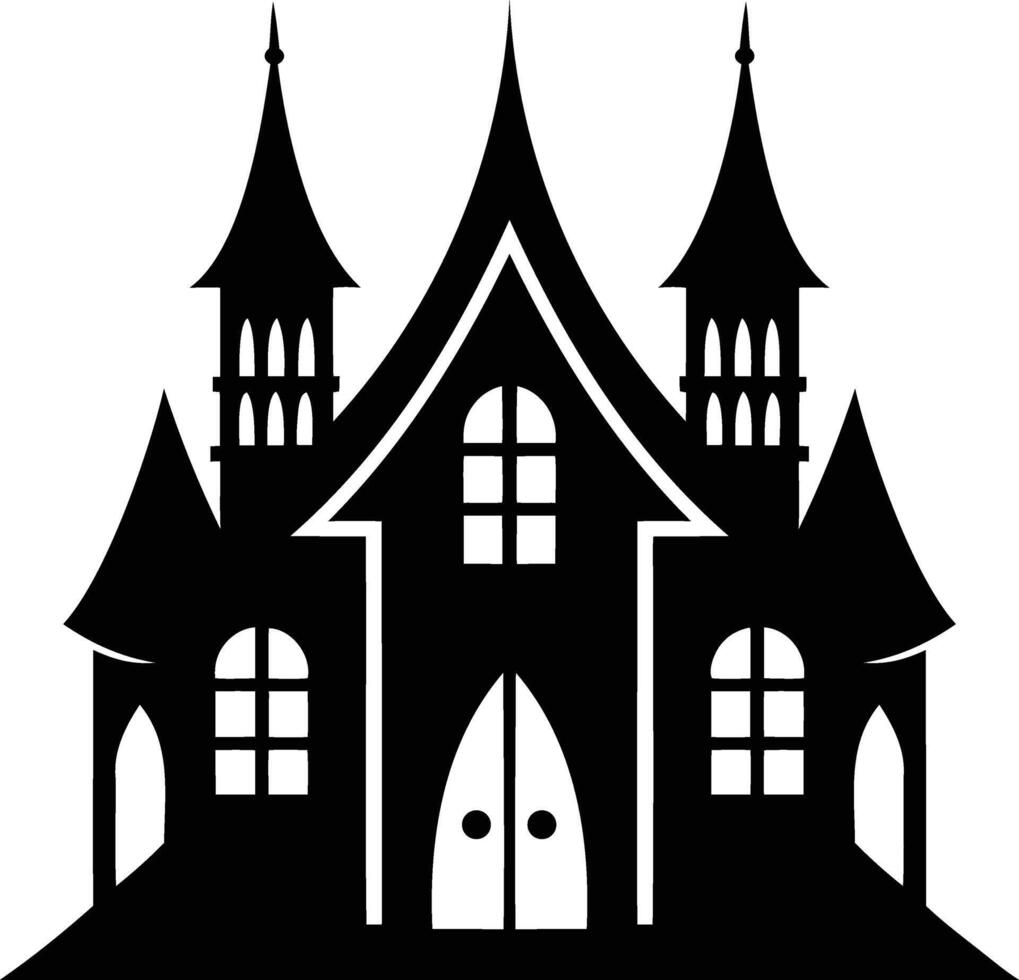 Gothic House Silhouette Mysterious and Eerie Designs vector