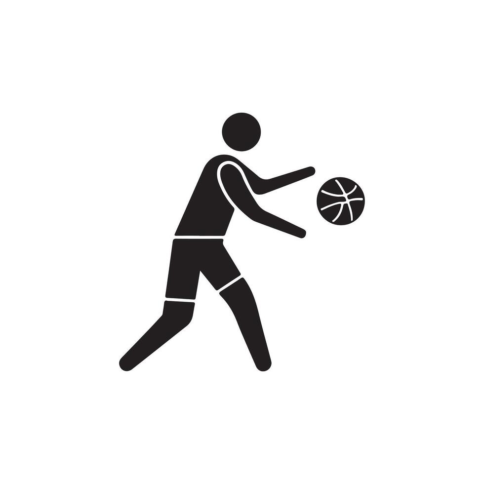 Volleyball player icon on white background vector