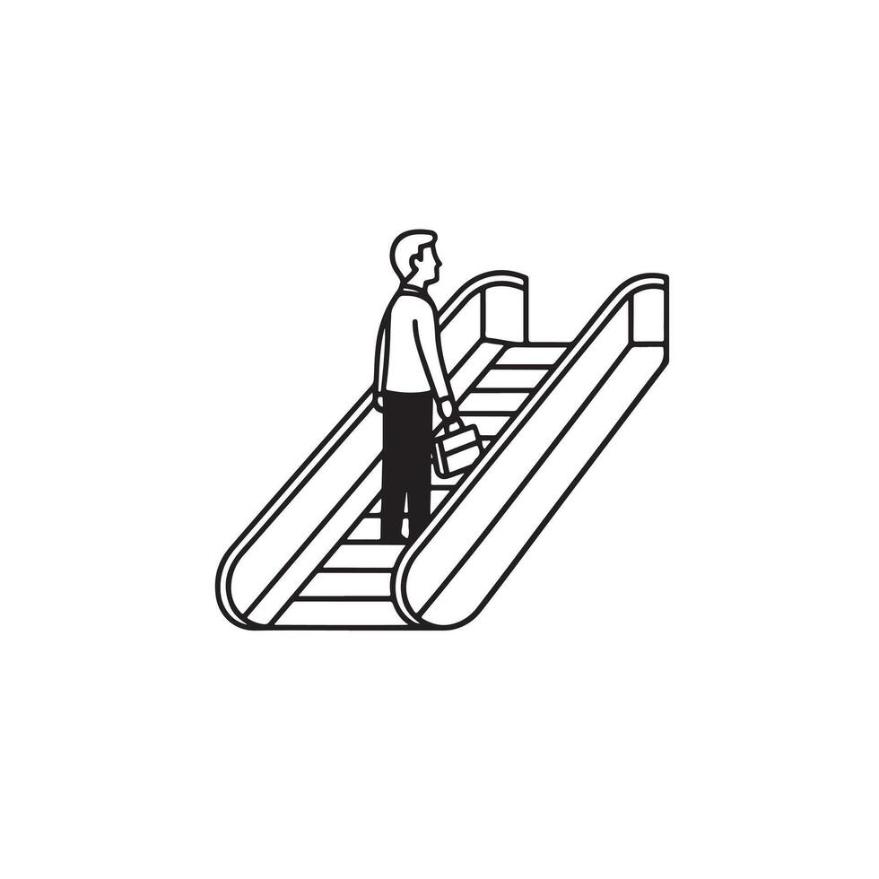 Escalator icon a person vector