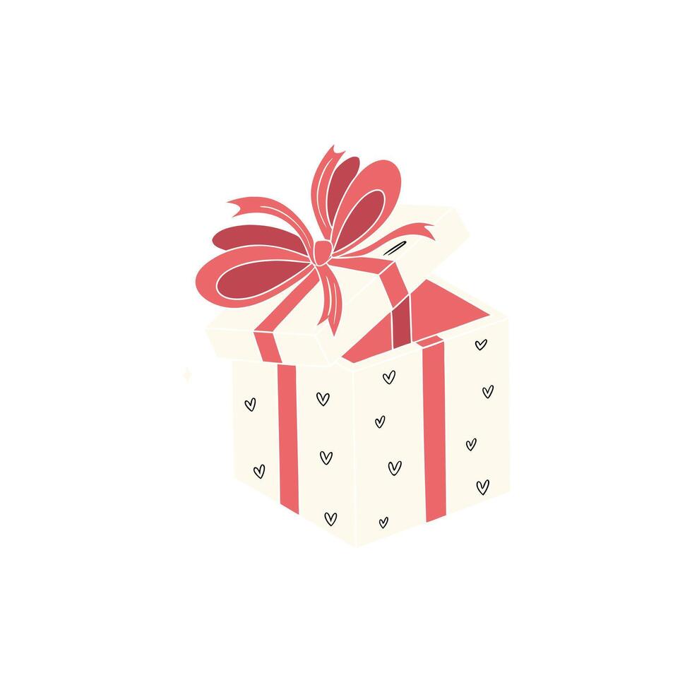A gift box with a red ribbon on top vector