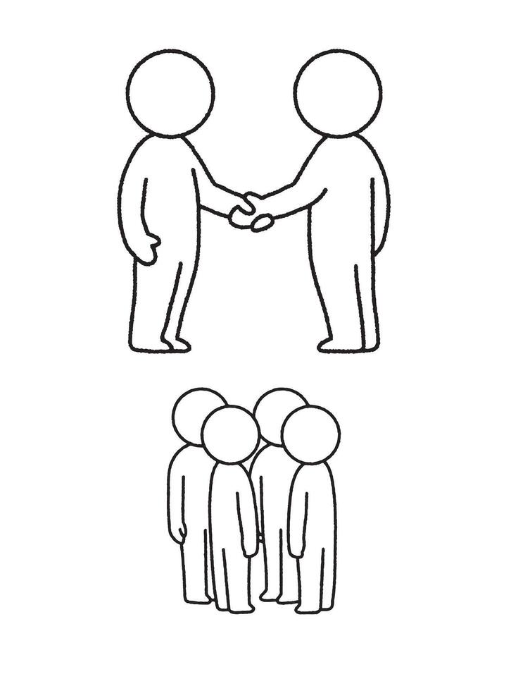 Set of Teamwork and Collaboration Illustrations. vector