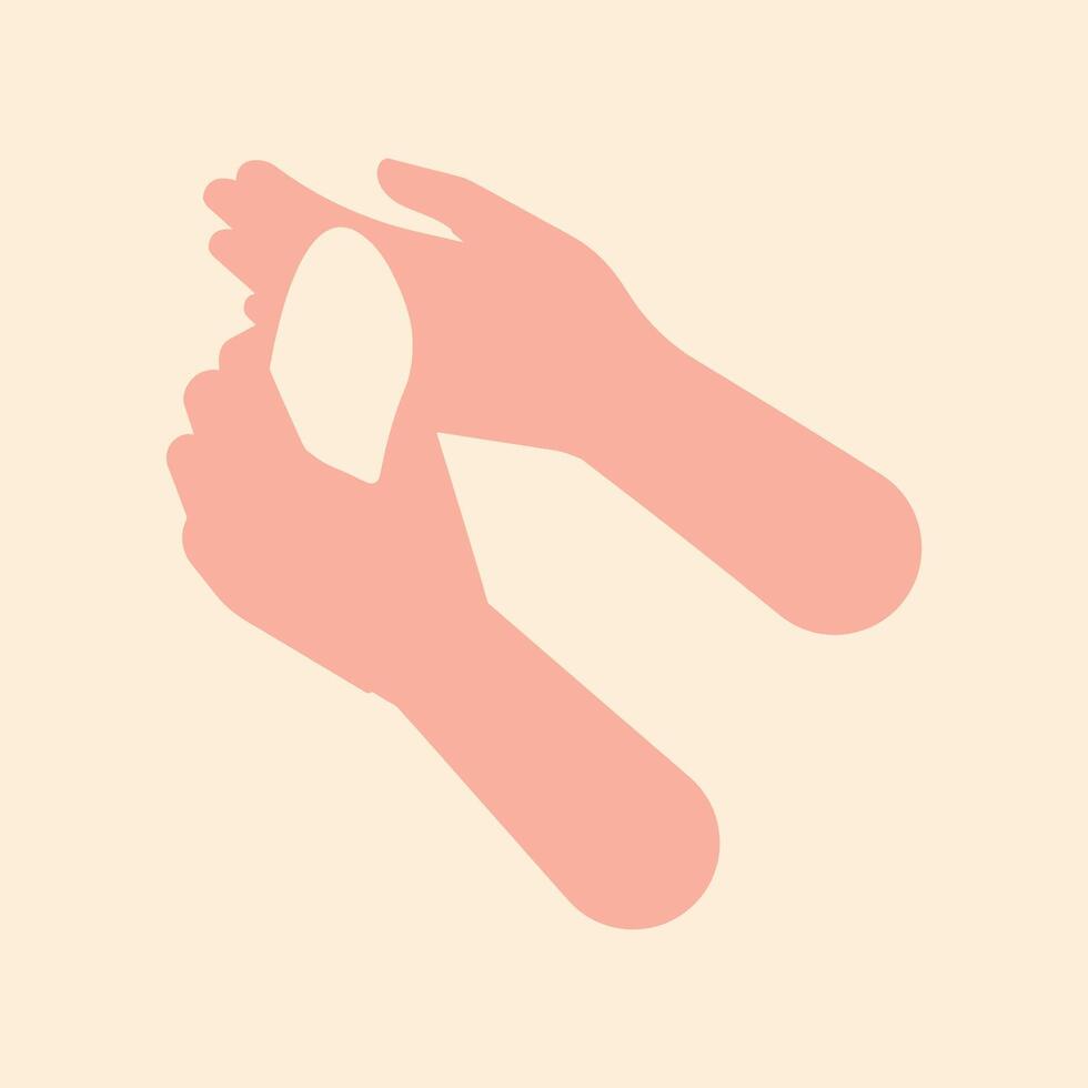 Symbolic Illustration of Hands in Action. vector