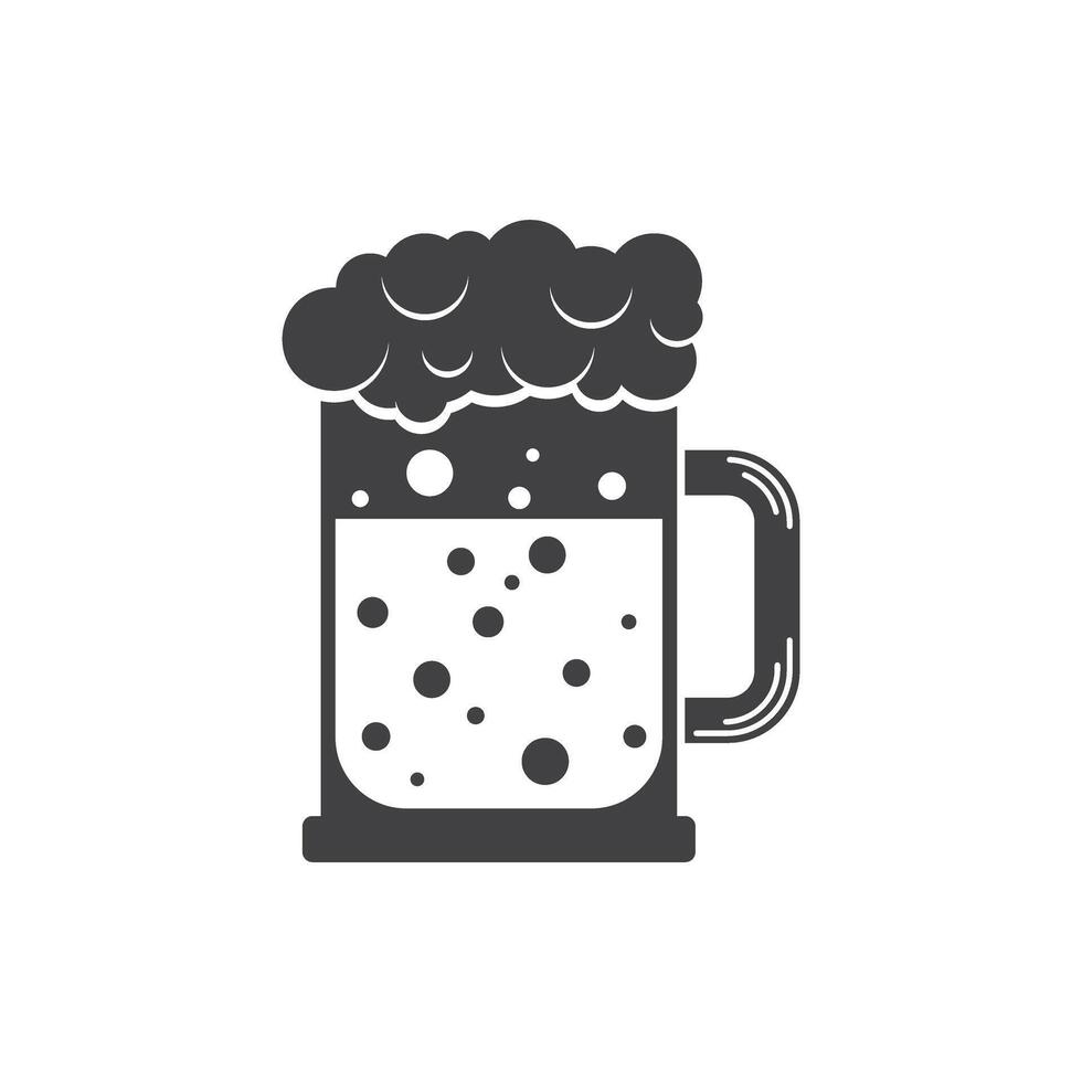 Cold beer icon in flat style. Alcohol drink illustration on isolated background. Alcohol glass sign business concept. vector