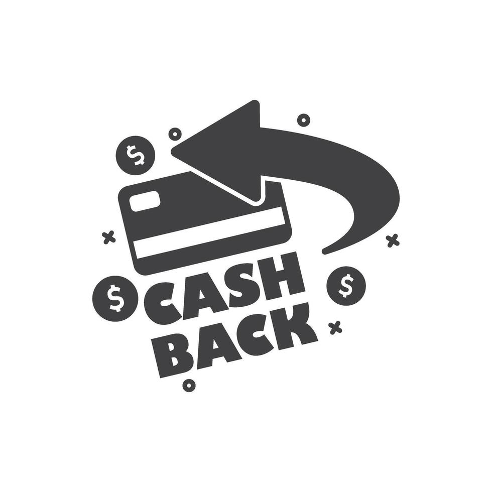 Cashback icon in flat style. Money back label illustration on isolated background. Cash back poster sign business concept. vector