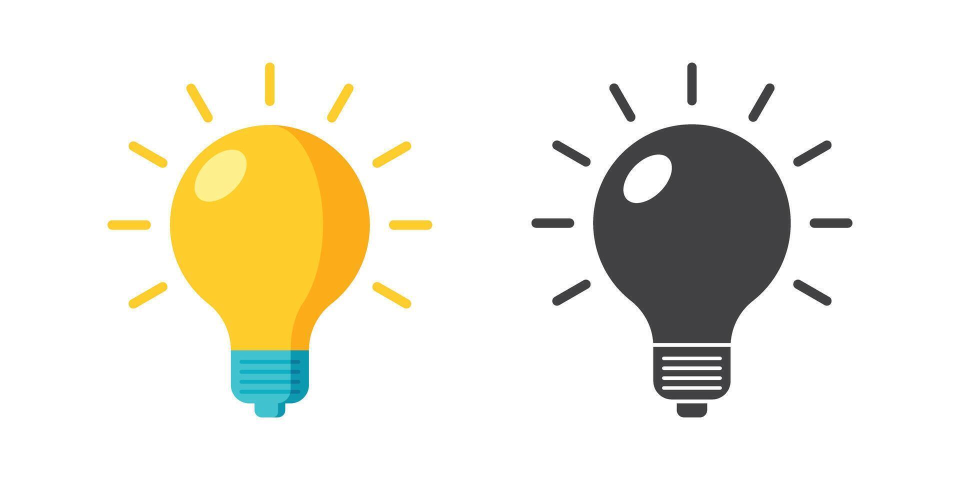 Light bulb icon in flat style. Lamp illustration on isolated background. Energy and idea sign business concept. vector