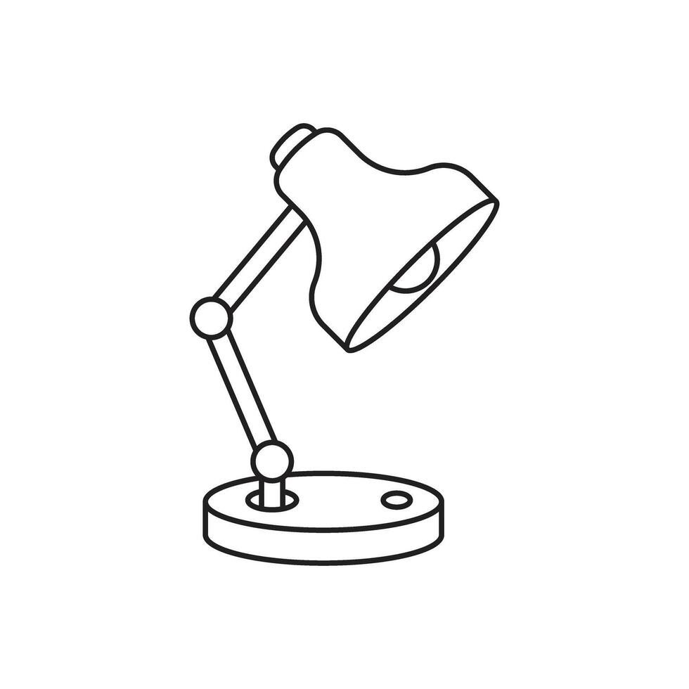 Desk lamp icon in flat style. Spotlight illustration on isolated background. Light bulb sign business concept. vector