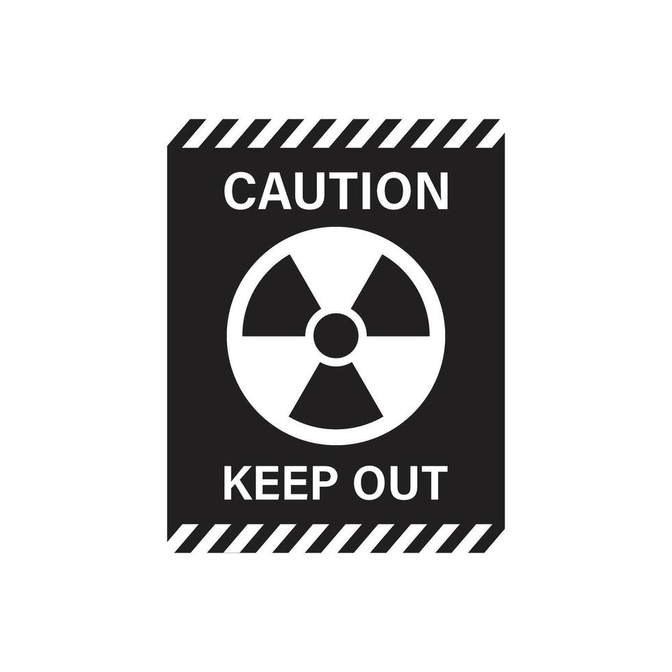 Radioactive material warning icon in flat style. Radiation danger illustration on isolated background. Caution sign business concept. vector