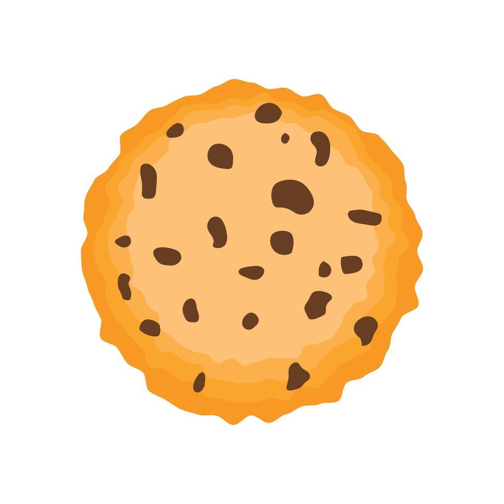 Cookie icon in flat style. Tasty biscuit illustration on isolated background. Chocolate bakery sign business concept. vector