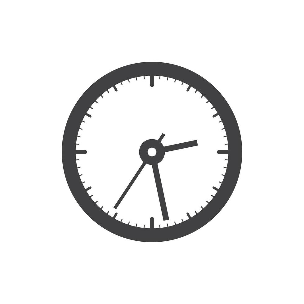Clock icon in flat style. Round watch illustration on isolated background. Timer sign business concept. vector