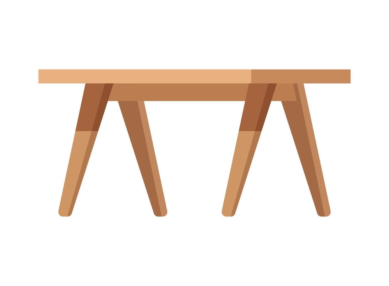 Table furniture icon in flat style. Wooden table illustration on isolated background. Dinner desk sign business concept. vector